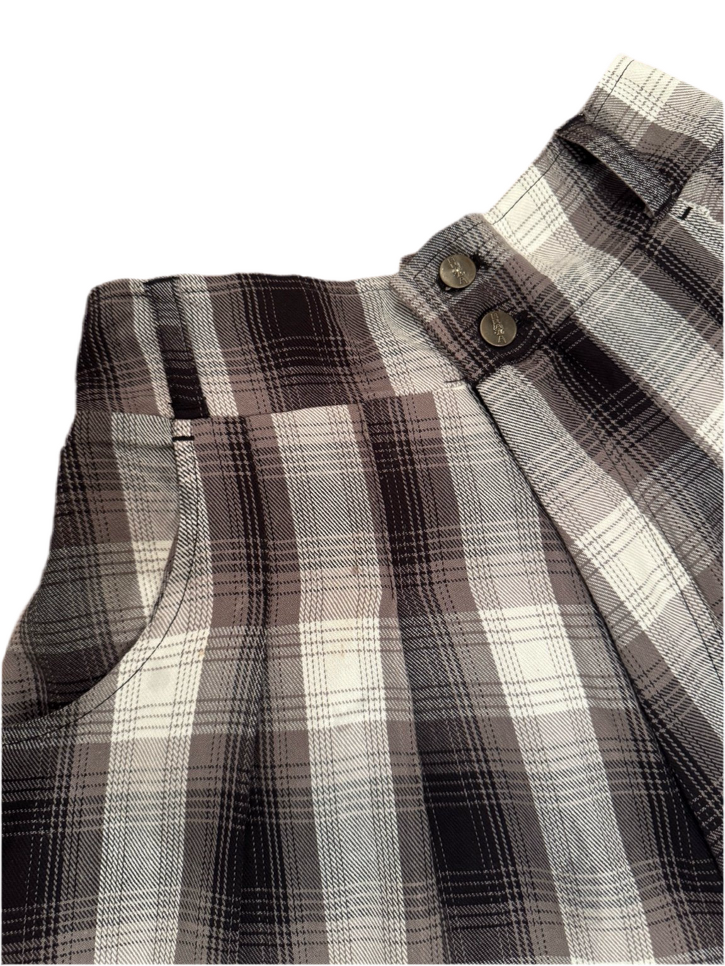 Black Plaid Chicano Shorts